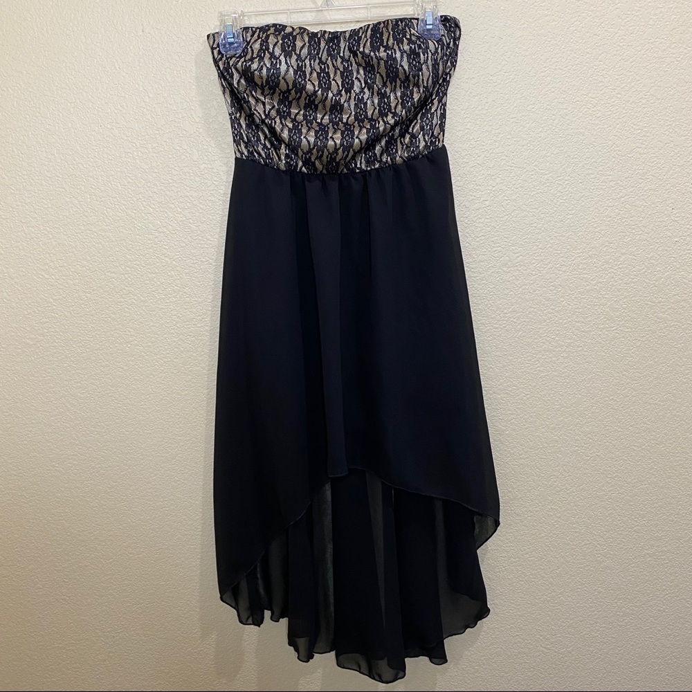 Poetry Strapless High Low Dress Black Size M